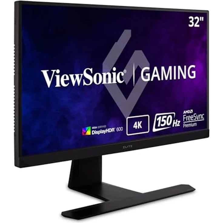 Viewsonic XG320U 32 Zoll Gaming Monitor, 4K UHD, IPS-Panel, 144 Hz, 1 ms, FreeSync Premium Pro, HDR 600, RGB Beleuchtung, HDMI 2.1, höhenverstellbar, Schwarz - PS5/Xbox Konsole ready – Bild 1