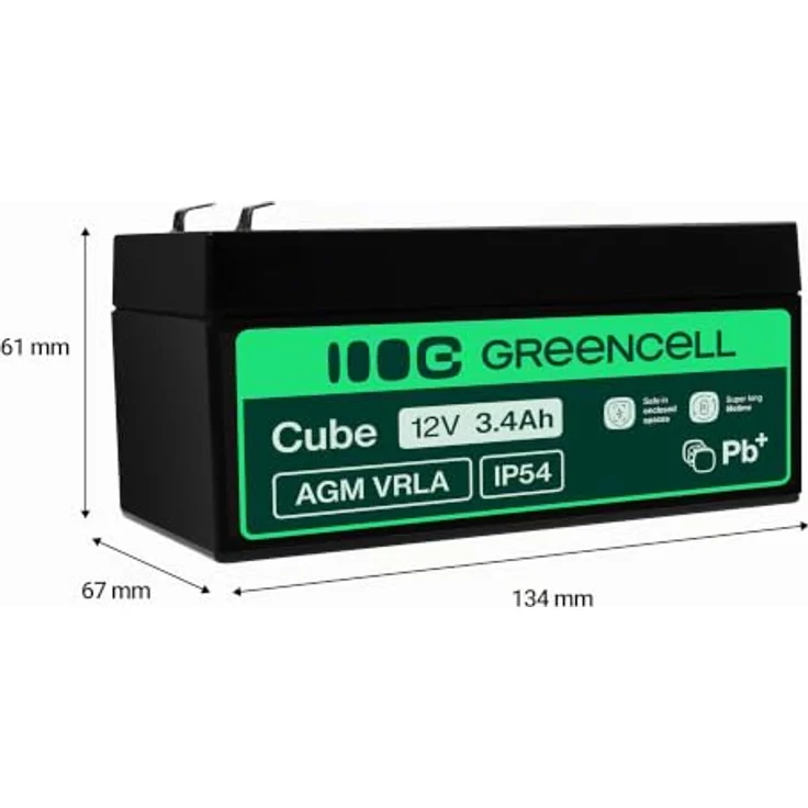 Green Cell UPS-Batterie, Bleisäure, 3.4 Ah, Schwarz – Bild 2