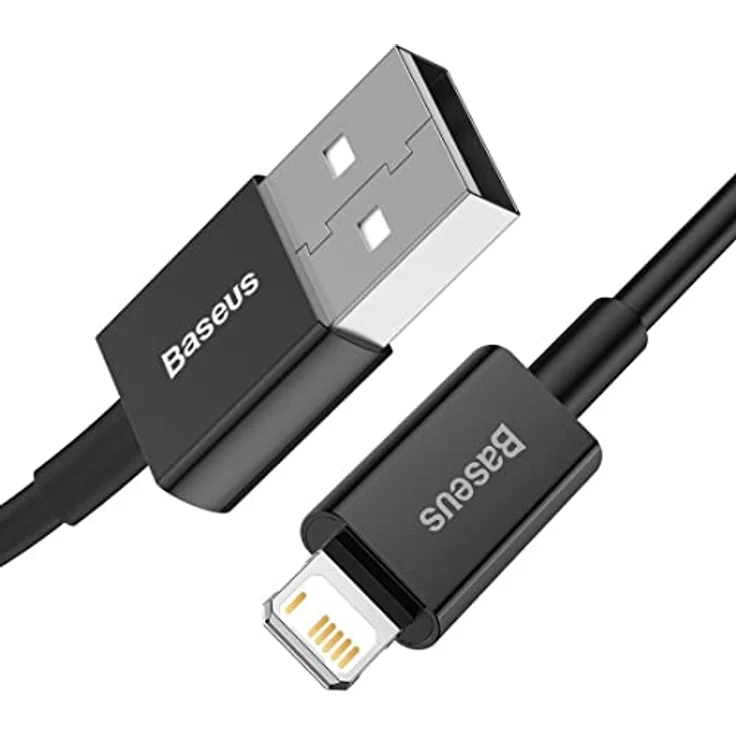 Baseus Superior USB-auf-Lightning Kabel, Schnellladung 2,4A, 2m, Schwarz, Hochgeschwindigkeitsdatenübertragung 480 Mbit/s – Bild 3