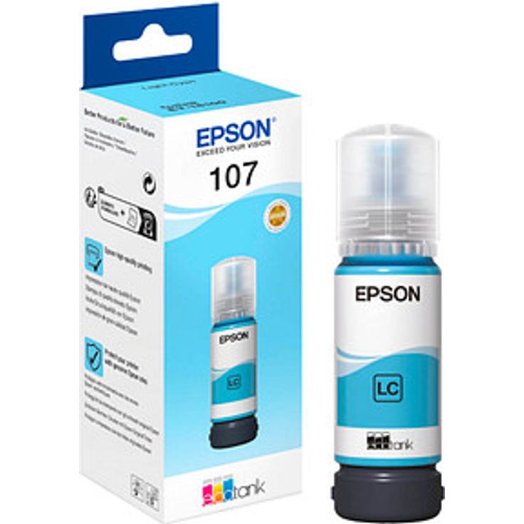 Epson 107/T09B5, light cyan Tintenflasche mit 70 ml Füllmenge für ca. 7.200 Seiten – Bild 1