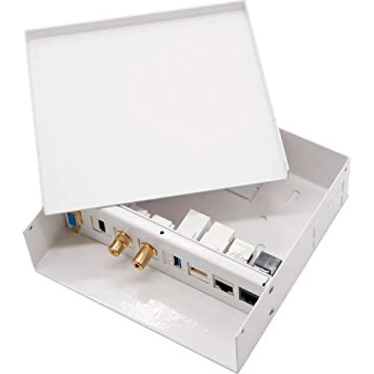 Nanocable 10.35.0003, Multimedia-Wandanschlussdose RJ-45 in Weiss mit HDMI, VGA, USB und Audioanschlüssen, zwei RJ45-Netzwerkanschlüssen – Bild 10