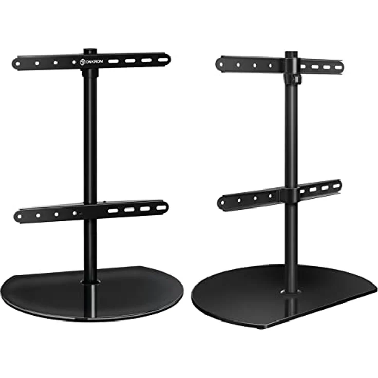 ONKRON TV Ständer schwenkbar & höhenverstellbar - TV Standfuss Fernseher für 32-65 Zoll Flach&Curved Bildschirme bis 35 kg min VESA Standfuss 100x100 max VESA 400x400mm / TV Stand Schwarz PT2 – Bild 2