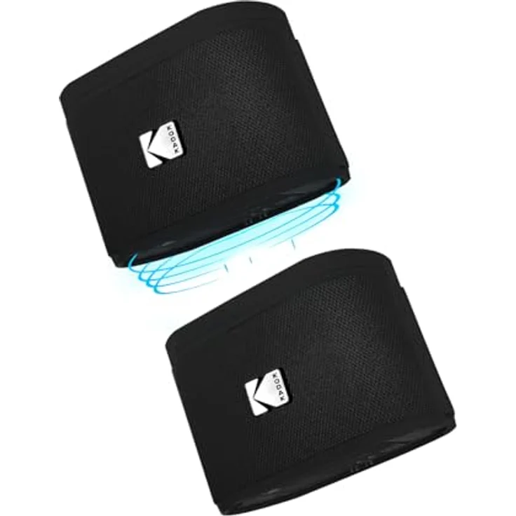 Kodak SoundBrix Wireless Stack Speaker, Bluetooth Lautsprecher mit kraftvollem Bass, 2er Set, Schwarz – Bild 2