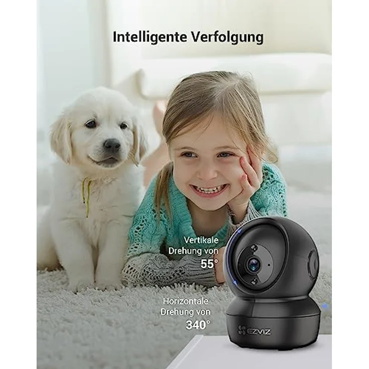 EZVIZ C6N, 2MP WLAN IP Kamera mit Bewegungserfolgung, Zwei-Wege-Audio, IR Nachtsicht, 1080p, schwarz, kompatibel mit Alexa – Bild 4