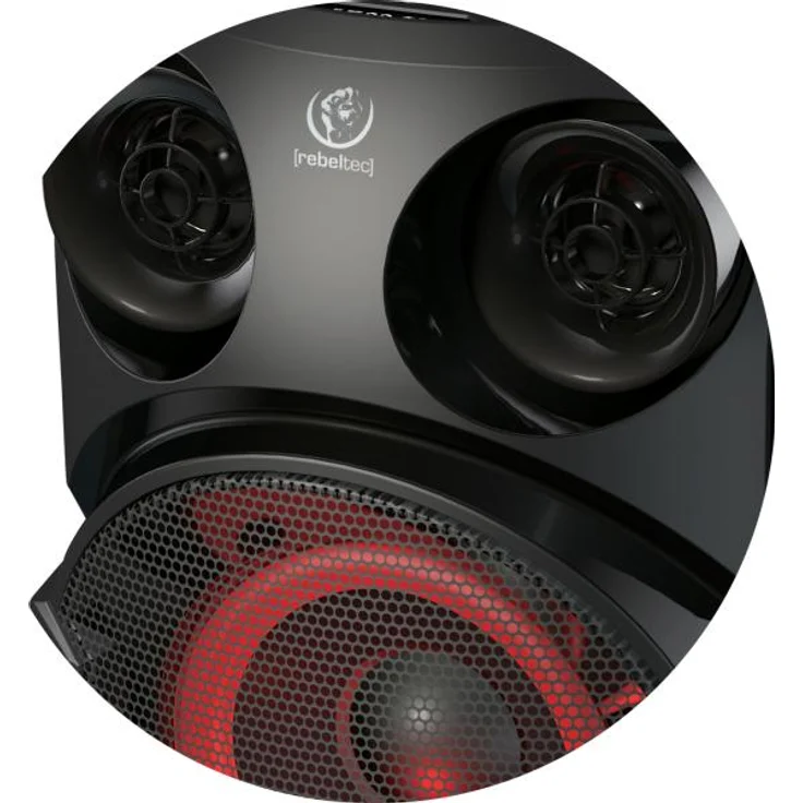 Rebeltec SoundBox 630, Tragbarer Bluetooth Karaoke Lautsprecher mit 4h Akkulaufzeit, Schwarz