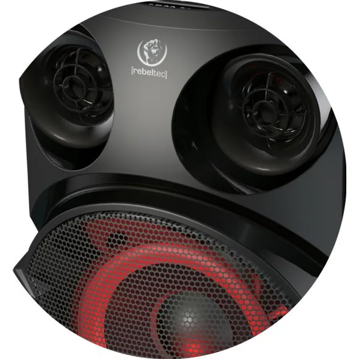 Rebeltec SoundBox 630, Tragbarer Bluetooth Karaoke Lautsprecher mit 4h Akkulaufzeit, Schwarz