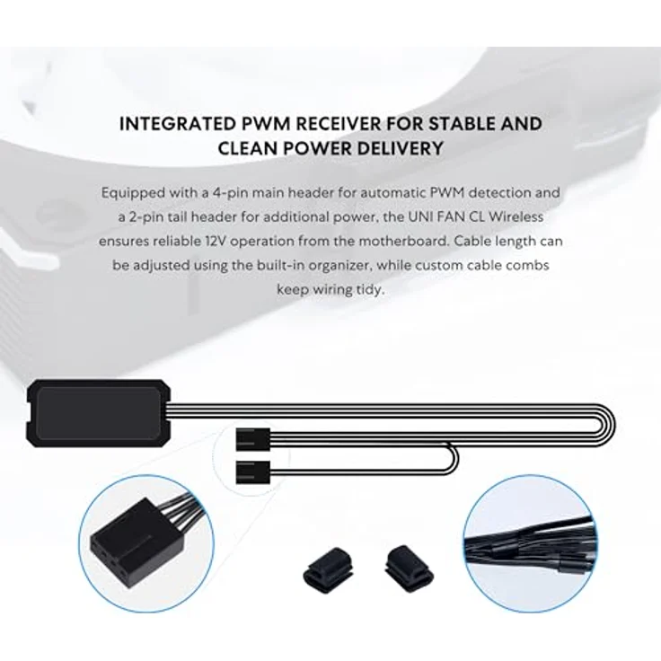 Lian Li UNI FAN CL Wireless Reverse Lüfter, 120mm mit RGB-Beleuchtung und werkzeugloser Steckverbindung, schwarz – Bild 7