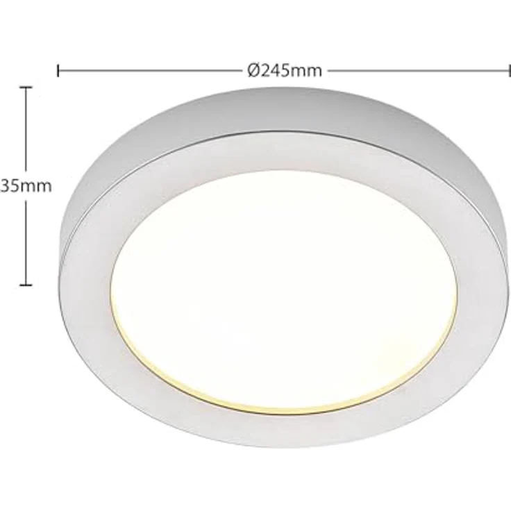 PRIOS LED Deckenleuchte 'Edwina' (Modern) in Alu aus Aluminium für Badezimmer - Energiesparende Lampe mit hochwertigen Leuchtmitteln, 1 flammig – Bild 5