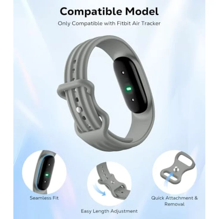Astorgos Ersatz-Sportarmband für Fitbit Air, weiches Silikon, schweißresistent und wasserdicht, Einheitsgröße, Einzelpackung oder 4er-Pack – Bild 4