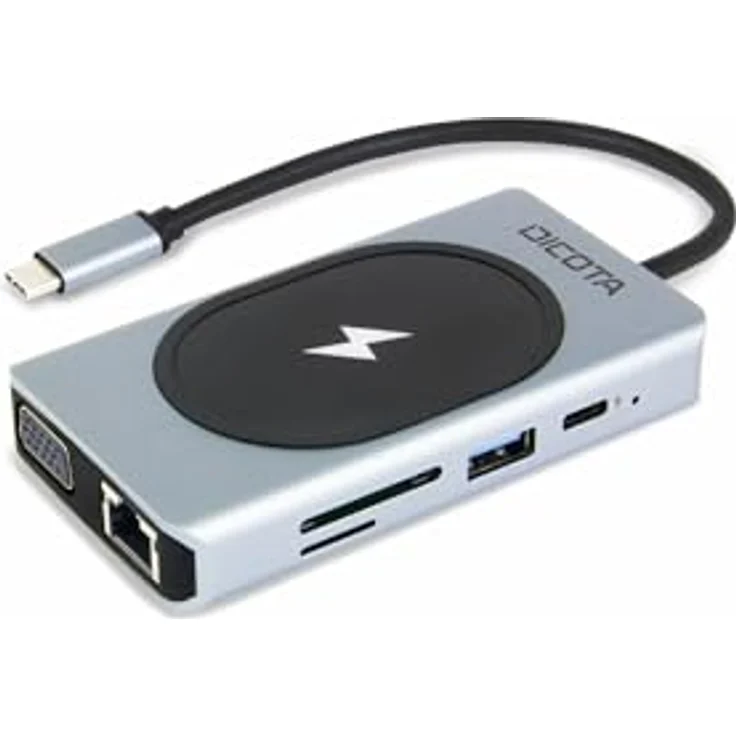 Dicota USB-C 10-in-1 Charging Hub, 4K PD 100W, Aluminiumgehäuse, silber – Bild 2