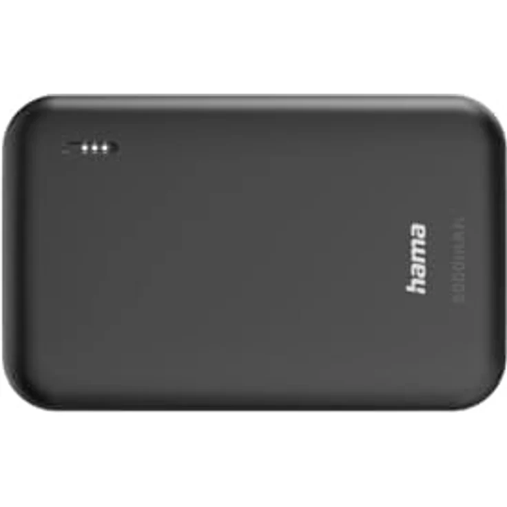 Hama Powerbank Pocket 5 5000mAh (externer Akku mit 2x USB A, Power Pack zertifiziert, LED Anzeige, Akku Pack Handy Zubehör, Tablet, Bluetooth Box etc., tragbares Ladegerät klein) anthrazit – Bild 3