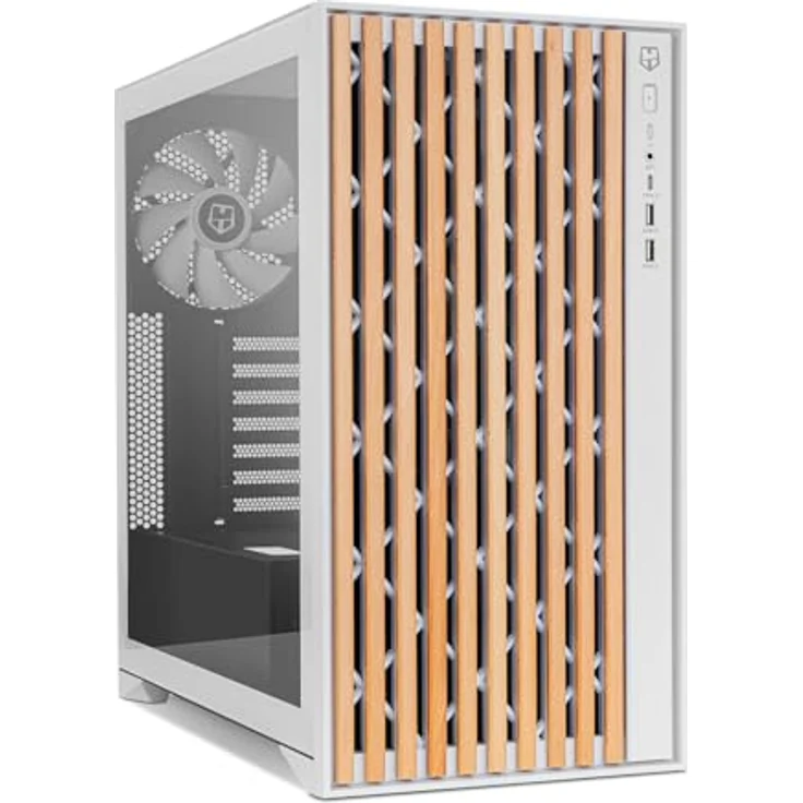 NOX XTREME PRODUCTS Hummer Element - Semitower ATX | M-ATX | ITX, gehärtetes Glas, 3x 140mm Lüfter, Platz für 10 Lüfter, USB-C und 3.0, Weiß – Bild 1