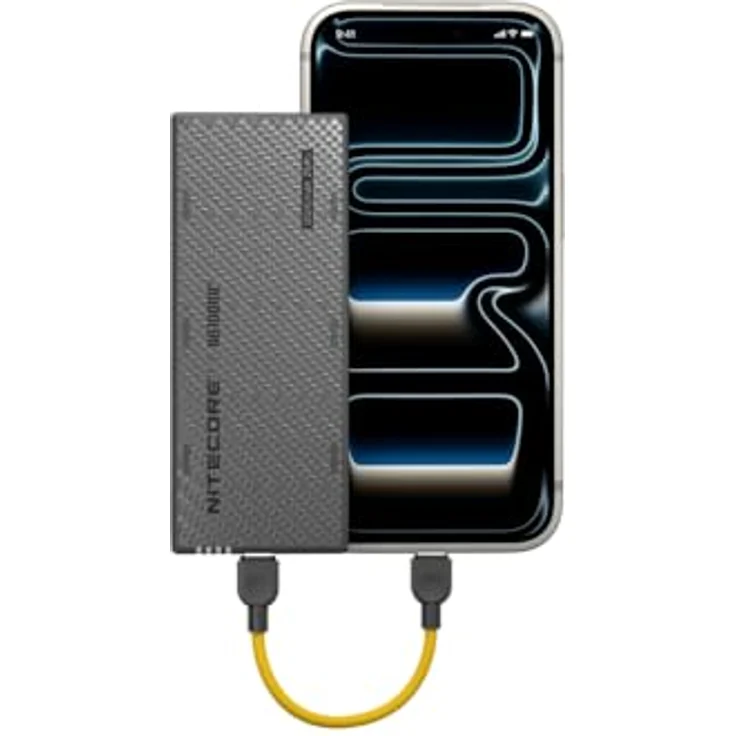 Nitecore NB10000 GEN4, Powerbank 10.000mAh mit IPX7-Zertifizierung und Carbon-Faser-Konstruktion, Carbonschwarz – Bild 9