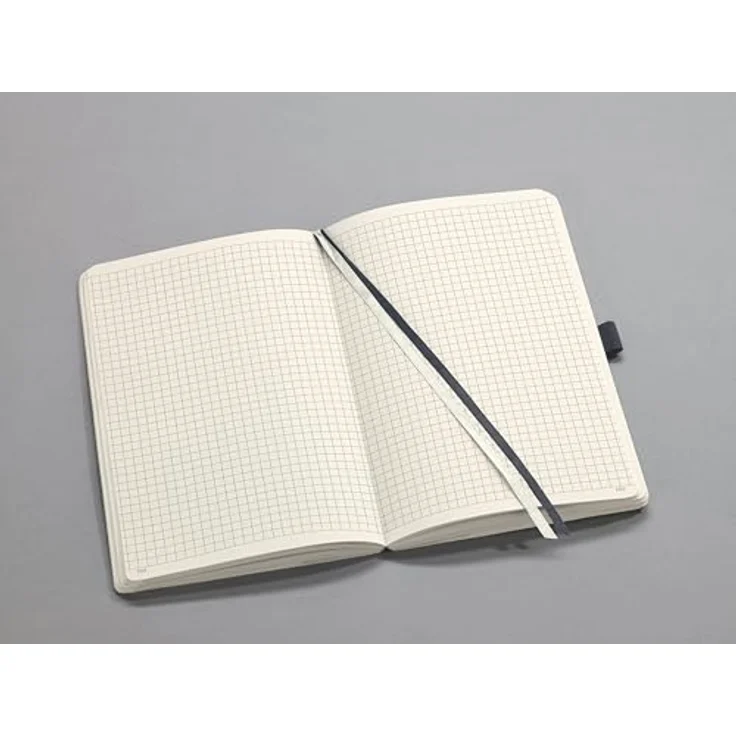 Sigel Conceptum Notizbuch A4, 194 Seiten, Softcover kariert, 80g, dunkelgrau, mit Stiftschlaufe und Gummibandverschluss – Bild 2