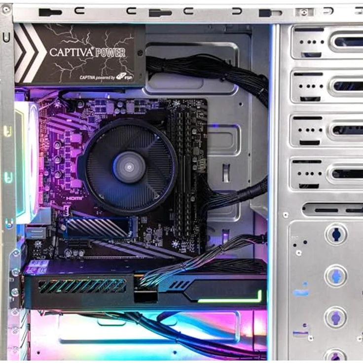 Captiva Advanced Gaming R92-962, Desktop-PC mit AMD Ryzen 5 5500, 16 GB RAM, 500 GB SSD, GeForce RTX 5060, Weiss – Bild 4