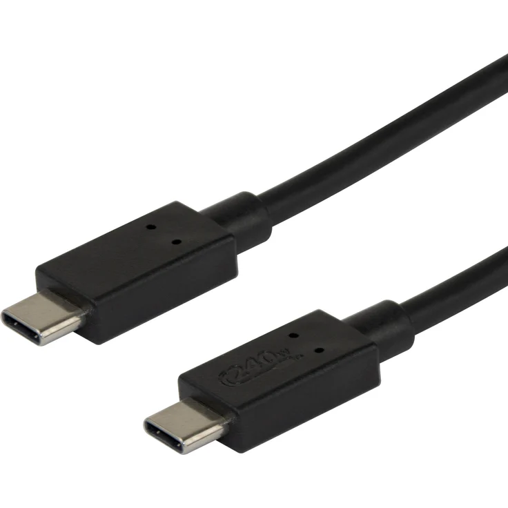 Deltaco USBC-2101, 1 m USB 2.0 EPR-Kabel mit 240W Leistungsabgabe und 480Mbps Datenübertragungsgeschwindigkeit