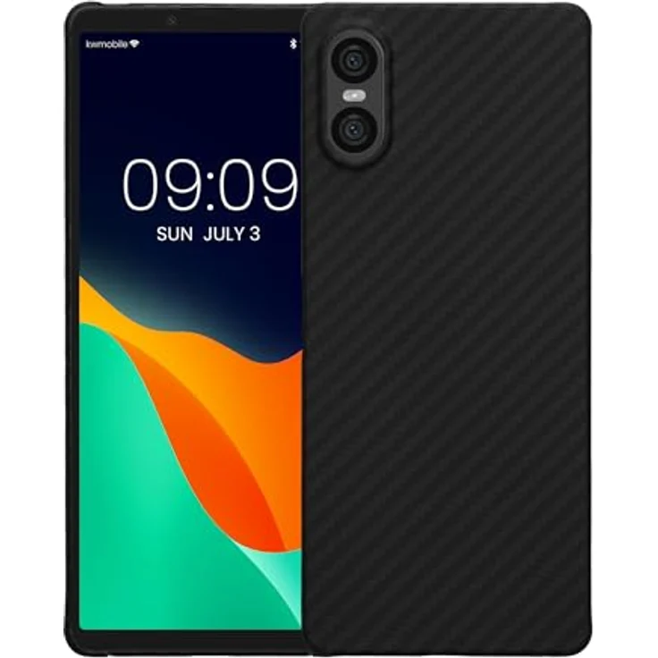 kalibri Schutzhülle kompatibel mit Sony Xperia 10 VI - Aramid Carbon Backcover - Schwarz matt - Robuste Handyhülle – Bild 5