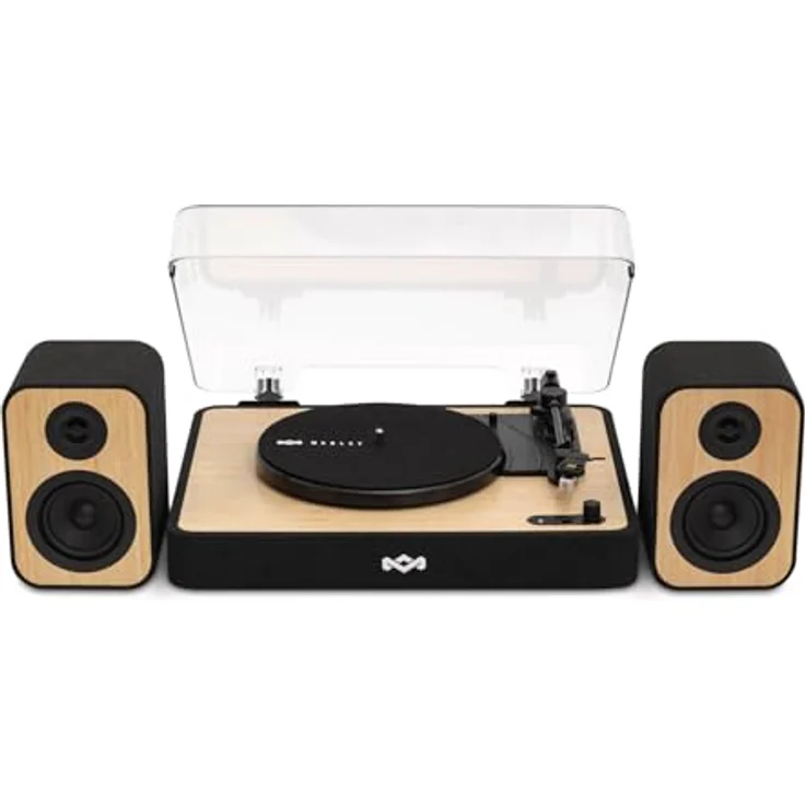 Marley House of Marley Revolution Plattenspieler Bluetooth mit Lautsprechern - Nachhaltig gefertigter Schallplattenspieler mit Lautsprecher Boxen 8W, Vinyl Player mit Dust Cover, einfache Einrichtung – Bild 4