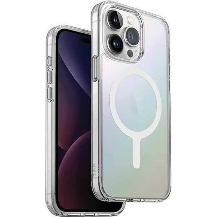 Uniq LifePro Xtreme Magclick Charging Hülle für iPhone 15 Pro, 6.1", AirMax™ 360° Schutz, TPU, opal/iridescent