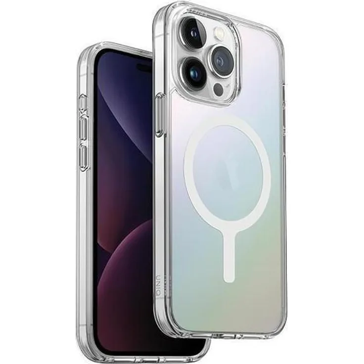 Uniq LifePro Xtreme Magclick Charging Hülle für iPhone 15 Pro, 6.1", AirMax™ 360° Schutz, TPU, opal/iridescent