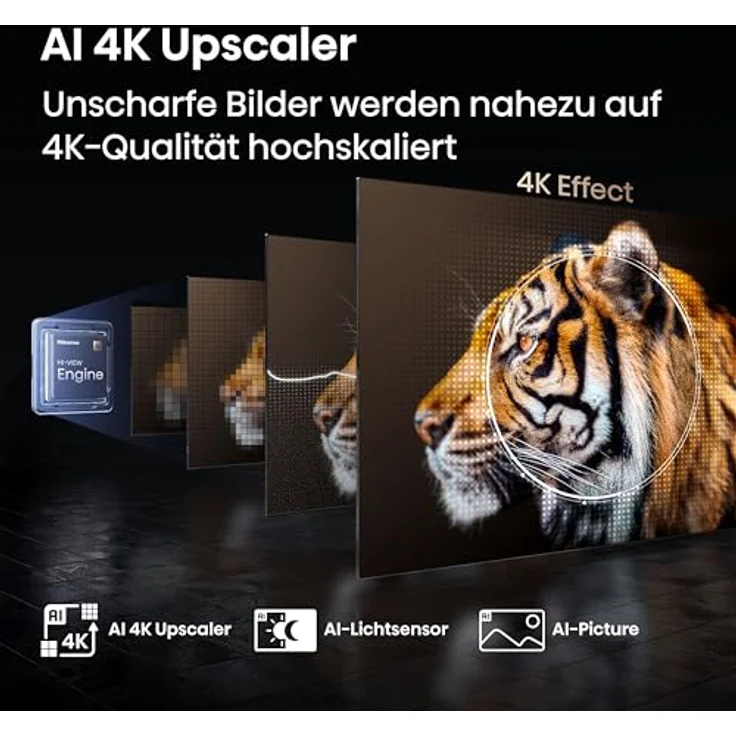 Hisense 100E7Q Pro 100" UHD QLED TV, 144Hz, Dolby Atmos, AI-Upscaling, Gaming-Modus, VIDAA Smart-TV – Bild 7