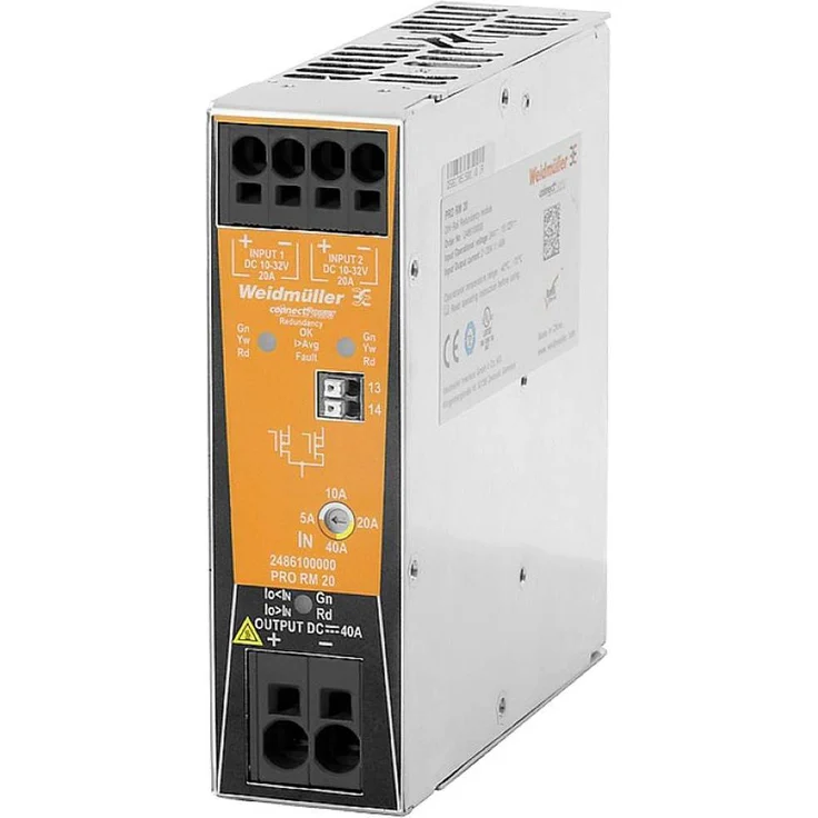Weidmüller PRO RM 20, Redundanzmodul Stromversorgung, für unabhängige Teilstromversorgungen, 952 W