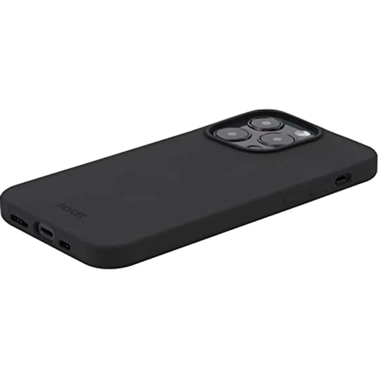 Holdit Silikonhülle iPhone 14 Pro - 0,8mm Ultra dünn Handyhülle Silikon - Trendy Slim Silicone case mit Voller Schutz (erhöhte Kante für Kameraschutz) - Schwarz – Bild 3