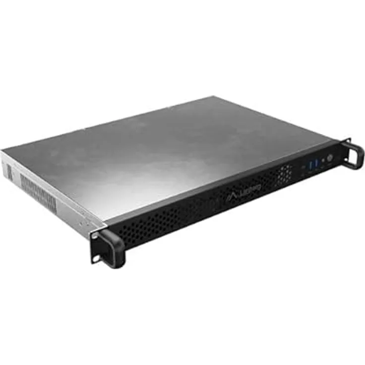 Lanberg SC01-3001-10B, 19" Rackmount Server Gehäuse für Mini-ITX mit 1U, 4x 40-mm-Lüfter, verzinkter Stahl, schwarz