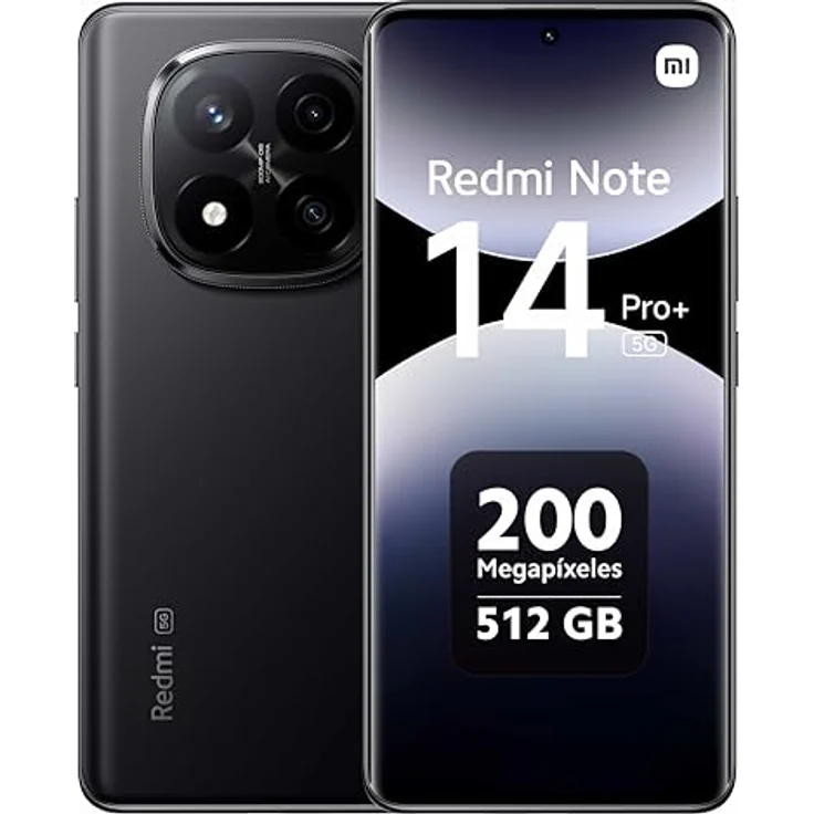 Xiaomi Redmi Note 14 Pro+ 5G Smartphone, 12 GB RAM 512 G, 6,67 Zoll 1,5 K AMOLED Display, 200 MP Kamera, Midnight Black – Bild 1