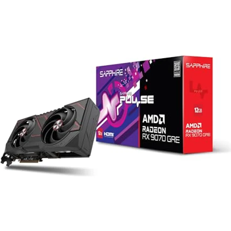 Sapphire Pulse AMD Radeon™ RX 9070 GRE Gaming OC, 12GB Grafikkarte mit Dual HDMI/Dual DP – Bild 1