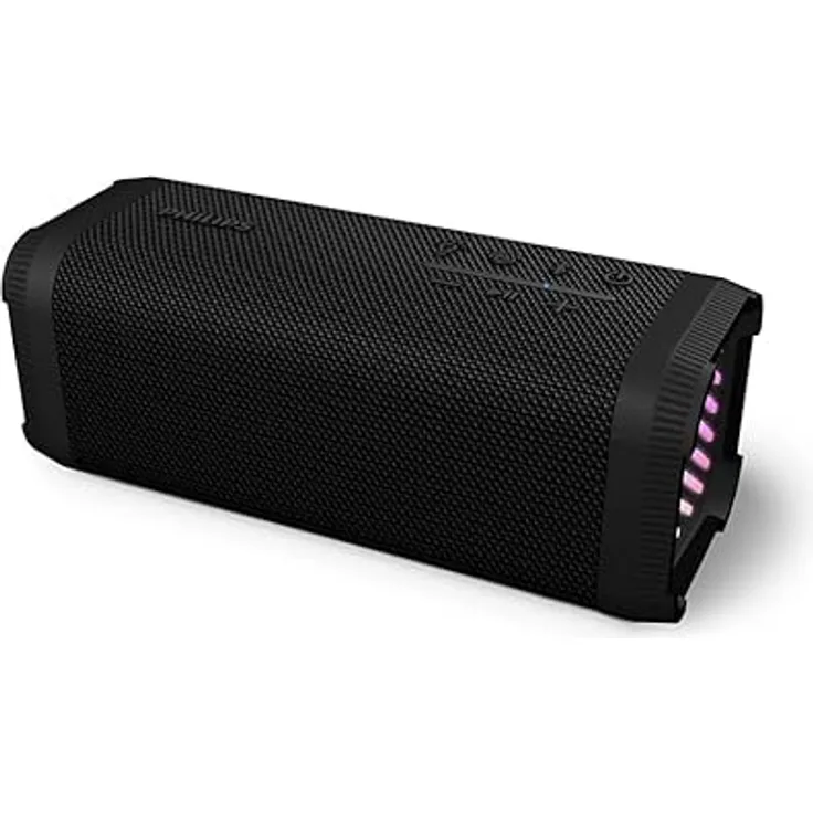 Philips TAS5000EB Kabelloser Bluetooth-Lautsprecher, 70 W, wasserdicht, 24 Stunden Wiedergabe, RGB-LED-Beleuchtung, Schwarz