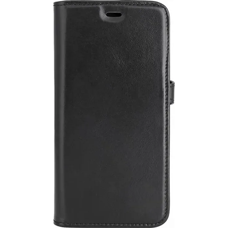 Buffalo Wallet Case Leather 2-in-1, Schwarze Ledertasche mit 3 Kartenfächern und Banknotenfach für Samsung A35 5G