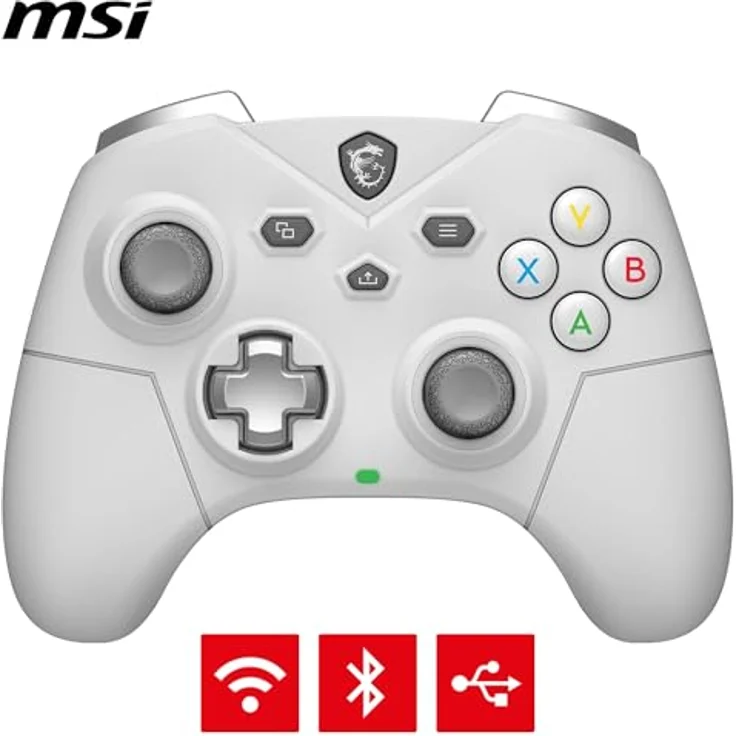 MSI Force GC300 W WHITE Gamecontroller Wireless, kabellose und kabelgebundene Verbindungsmöglichkeiten, ergonomisches Design, Turbo- und Makro-Taste – Bild 2