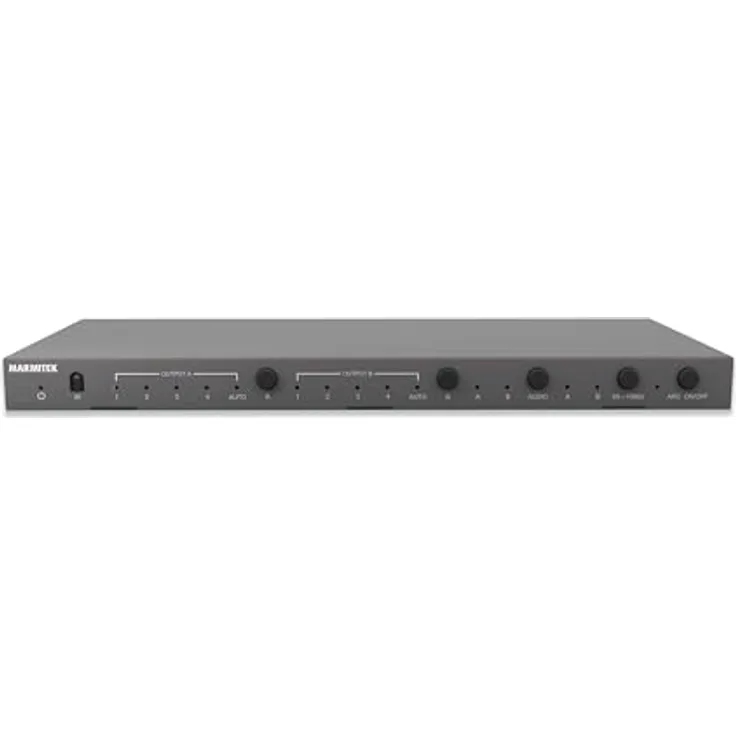 Marmitek Connect 642 Pro HDMI Matrix 4x2 Switch - 4K 60Hz, ARC, Dolby Audio, DTS:X, 4:4:4 - Schwarz