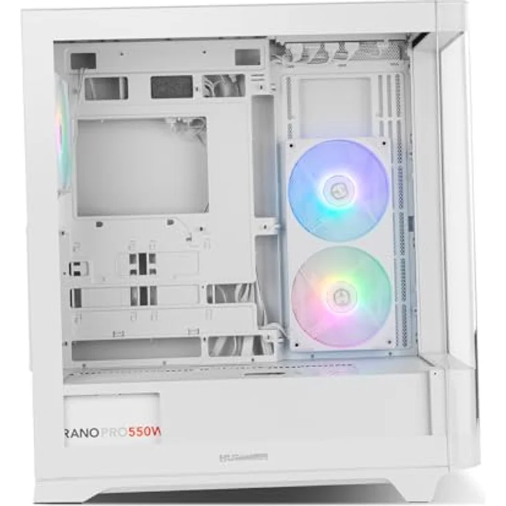 NOX Hummer ETHER Miditower, Gaming PC-Gehäuse mit Curved Glass, ATX, USB-C, schwarz – Bild 3