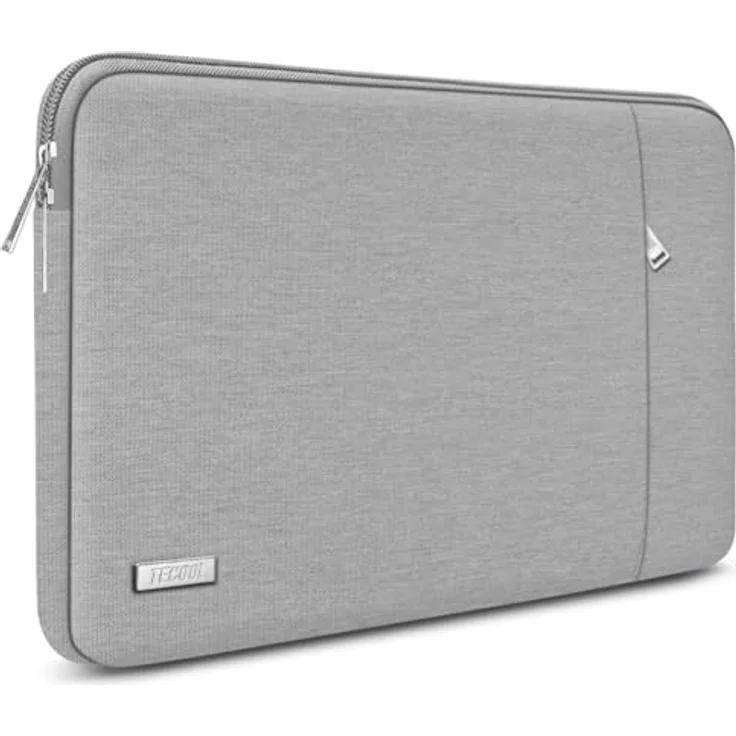 TECOOL 13,3 Zoll Laptop Tasche Hülle für MacBook Air 13/13.6 M4 M3 M2 M1 und MacBook Pro 14/13, wasserdichtes Polyestergewebe, grau – Bild 1