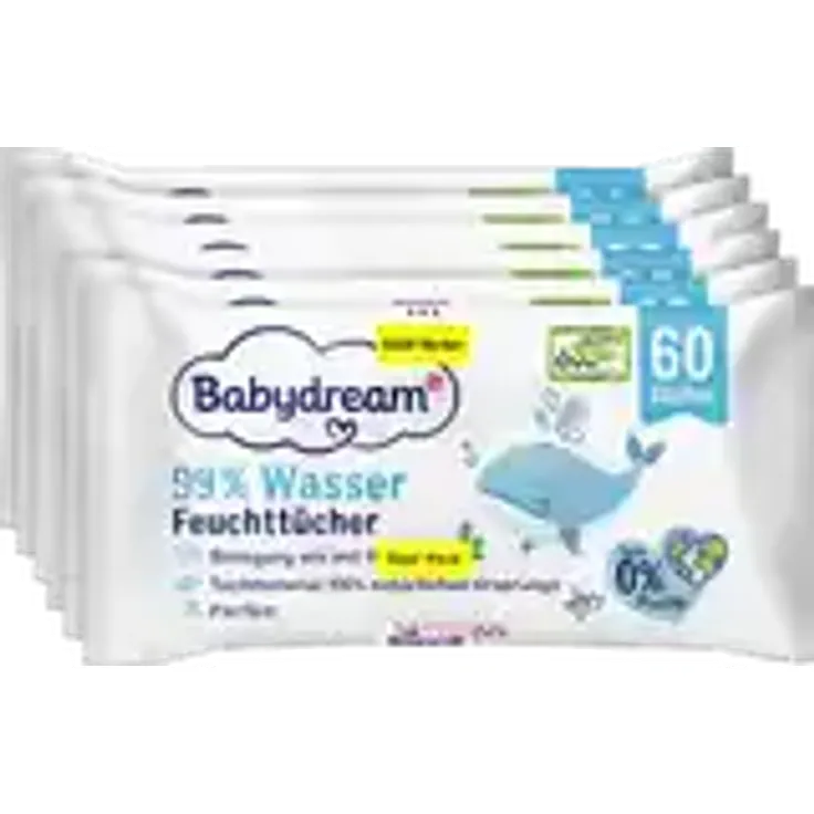 Babydream 99 % Wasser Feuchttücher, 6er Pack