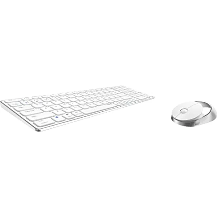 Rapoo 9750M kabelloses Tastatur-Maus Set Wireless Deskset 1600 DPI Sensor wiederaufladbarer Akku flaches Aluminium Design DE-Layout QWERTZ PC & Mac - weiß – Bild 3