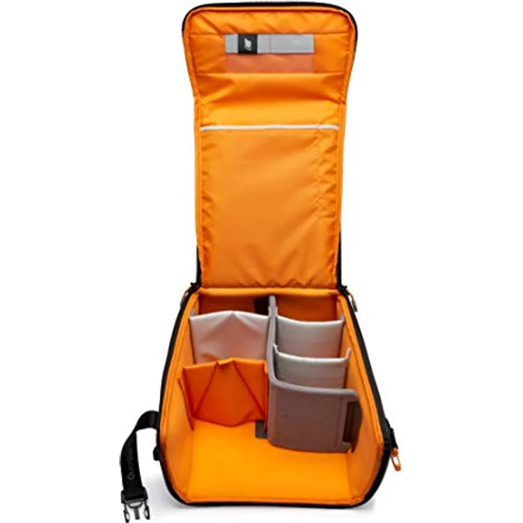Lowepro GearUp Creator Box Extra-Large II, Spiegellose und DSLR-Kameratasche, Kameratasche mit QuickDoor-Zugang, Hergestellt aus Recyclingmaterial, Orange Gepolsterte Innenfächer, Grau – Bild 4