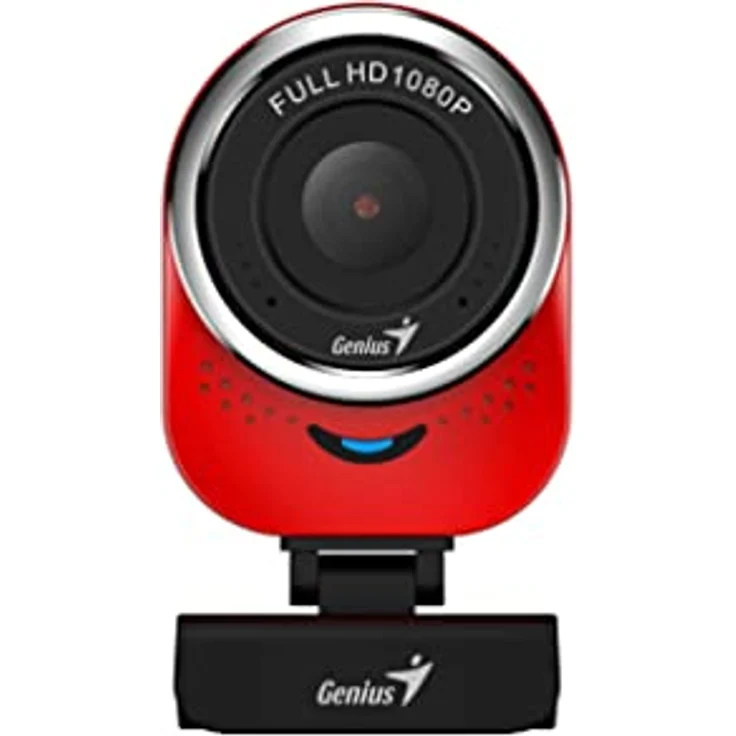 GENIUS QCAM6000 Webcam 1080P Full HD mit Micro-USB, Rot, 2 MP 1920 x 1080, 1280 x 720, 640 x 480 Pixel, 90° Betrachtungswinkel – Bild 1