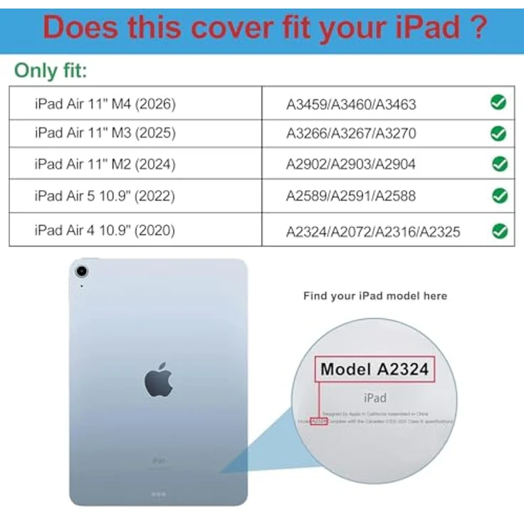 ProCase Hülle für iPad Air 11 Zoll (2024-2026), Schutzhülle mit automatischer Sleep/Wake-Funktion, Navy – Bild 2