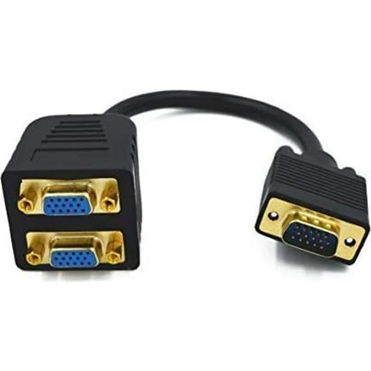PremiumCord Adapter VGA-Stecker auf 2X VGA-Buchse, Splitter für mehrere Geräte, Schwarze Farbe – Bild 2