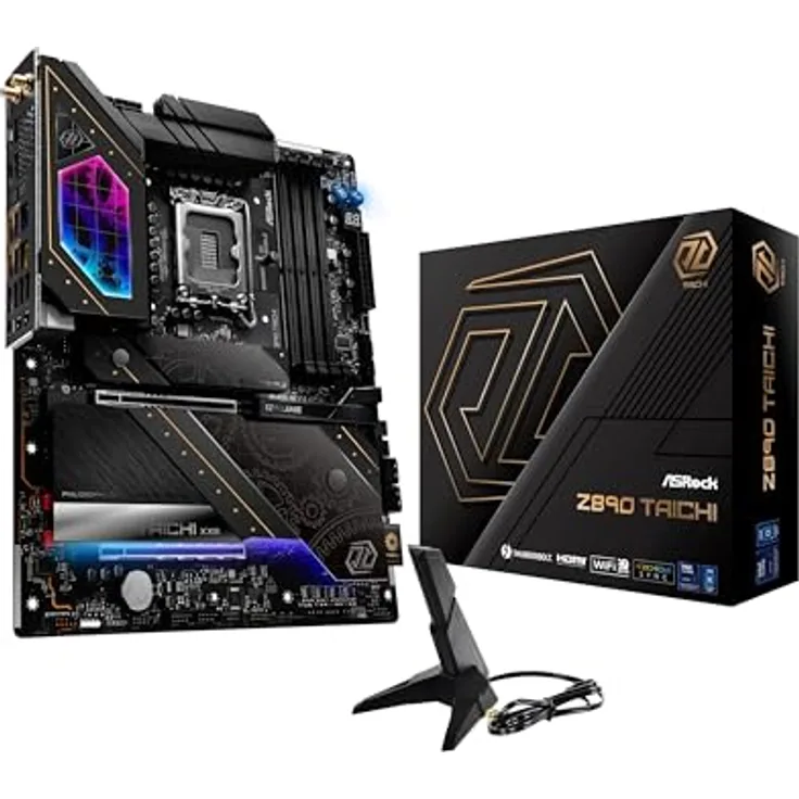 ASRock Z890 Taichi 90-MXBPR0-A0UAYZ ATX Mainboard, Sockel 1851, Intel Core Ultra Prozessoren (Serie 2)-RGB-Beleuchtung
