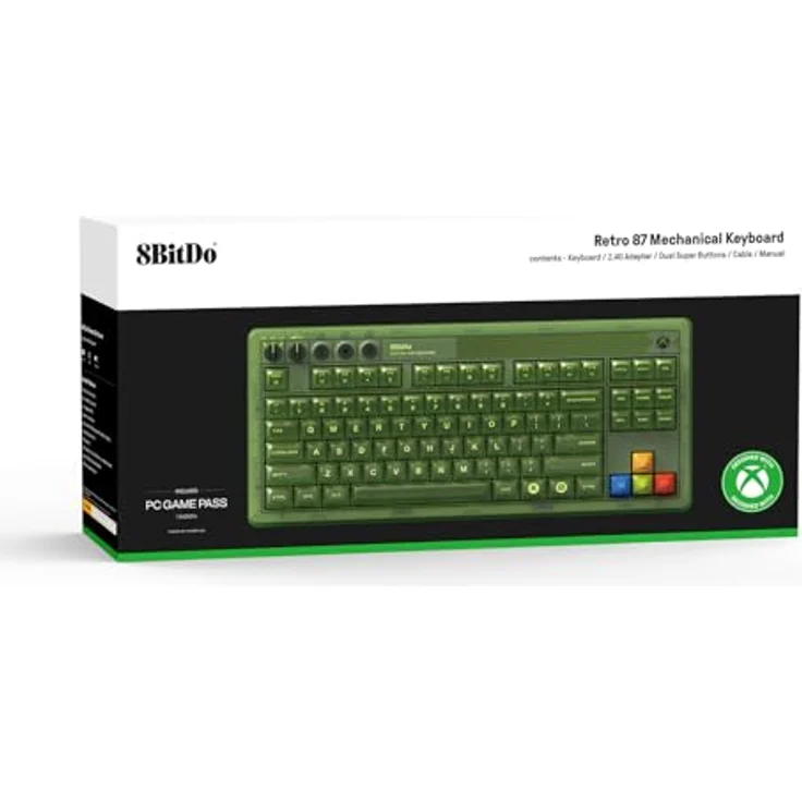 8bitdo Mechanical Keyboard, Retro Bluetooth Tastatur für Xbox/PC/Android, Kabellos, Grüne Kailh Jellyfish X Schalter – Bild 6