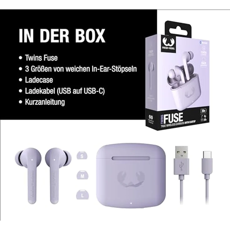 Fresh'N Rebel Twins Fuse True Wireless Earbuds - Dreamy Lilac (30 h, Kabellos) - Violett – Bild 6