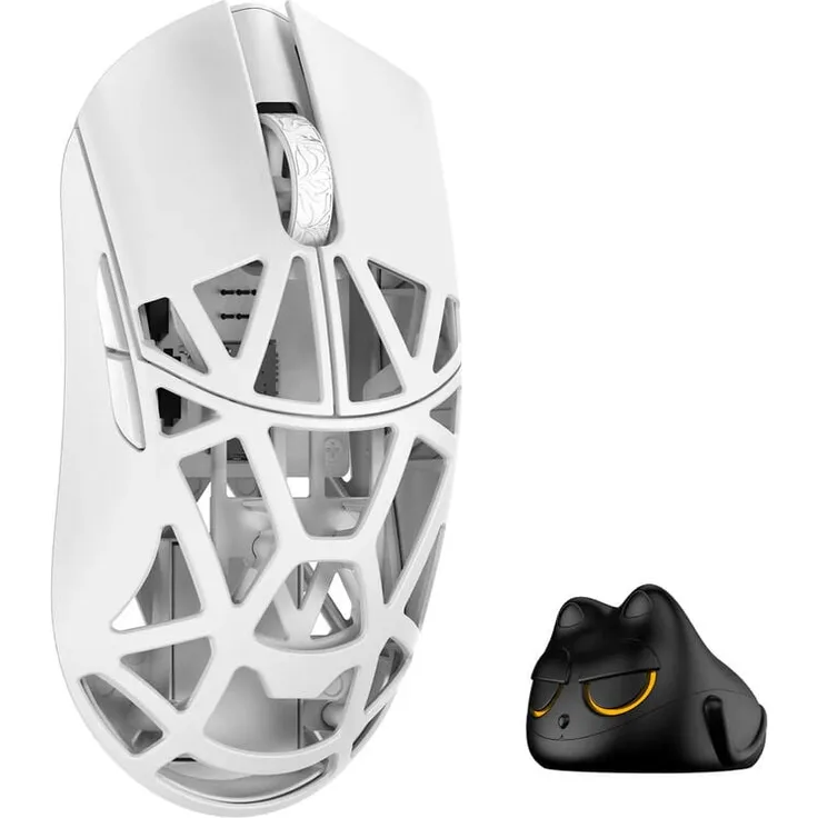WLMouse Beast X Mini Pro, kabellose Gaming-Maus mit 8.000 Hz Abtastrate, Omron Optical Switches, ultraleicht 34 g, weiß