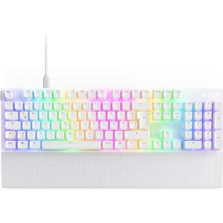 NZXT Function 2-2024 Optische Vollformat Gamingtastatur | RGB beleuchtet | 8K-Abfragerate | Lineare Opt. Switches | Einstellbare Auslösung | Hot-Swap | Gaming Keyboard | Weiß - DE (QWERTZ) – Bild 1