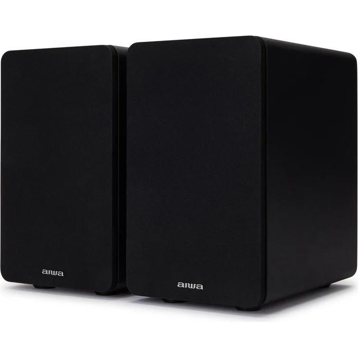 Aiwa Sp-A100 Regálové Reproboxy, 2x70W RMS Hochleistungs-Lautsprechersystem in Schwarz mit 5,25" Tieftöner und silikongepolsterten Füßen