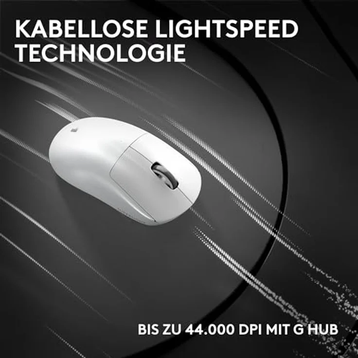 Logitech G PRO X Superlight 2c, kabellose Gaming-Maus mit 44K DPI-Sensor, 8 kHz Abtastrate, 5 programmierbaren Tasten, USB-C-Ladefunktion, 53 g leicht, kompakt, Weiß – Bild 5
