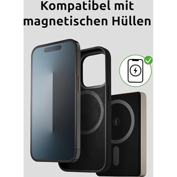Intenso MW10000 Magnetische Powerbank 10000 mAh, MagSafe kompatibel, Wireless Charging 15W, USB-C PD 20W, geprüft in Deutschland, Champagner – Bild 4